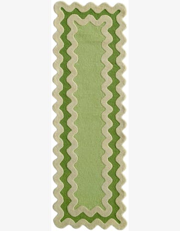 Green Happy Rugs Wool Runner