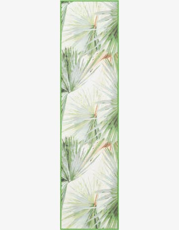 Green Easy-Clean Jill Zarin Caribbean Indoor / Outdoor Runner Rug