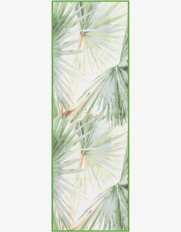 Green Easy-Clean Jill Zarin Caribbean Indoor / Outdoor Runner Rug