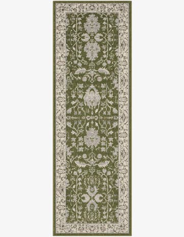 Green Kamala Washable Runner Rug