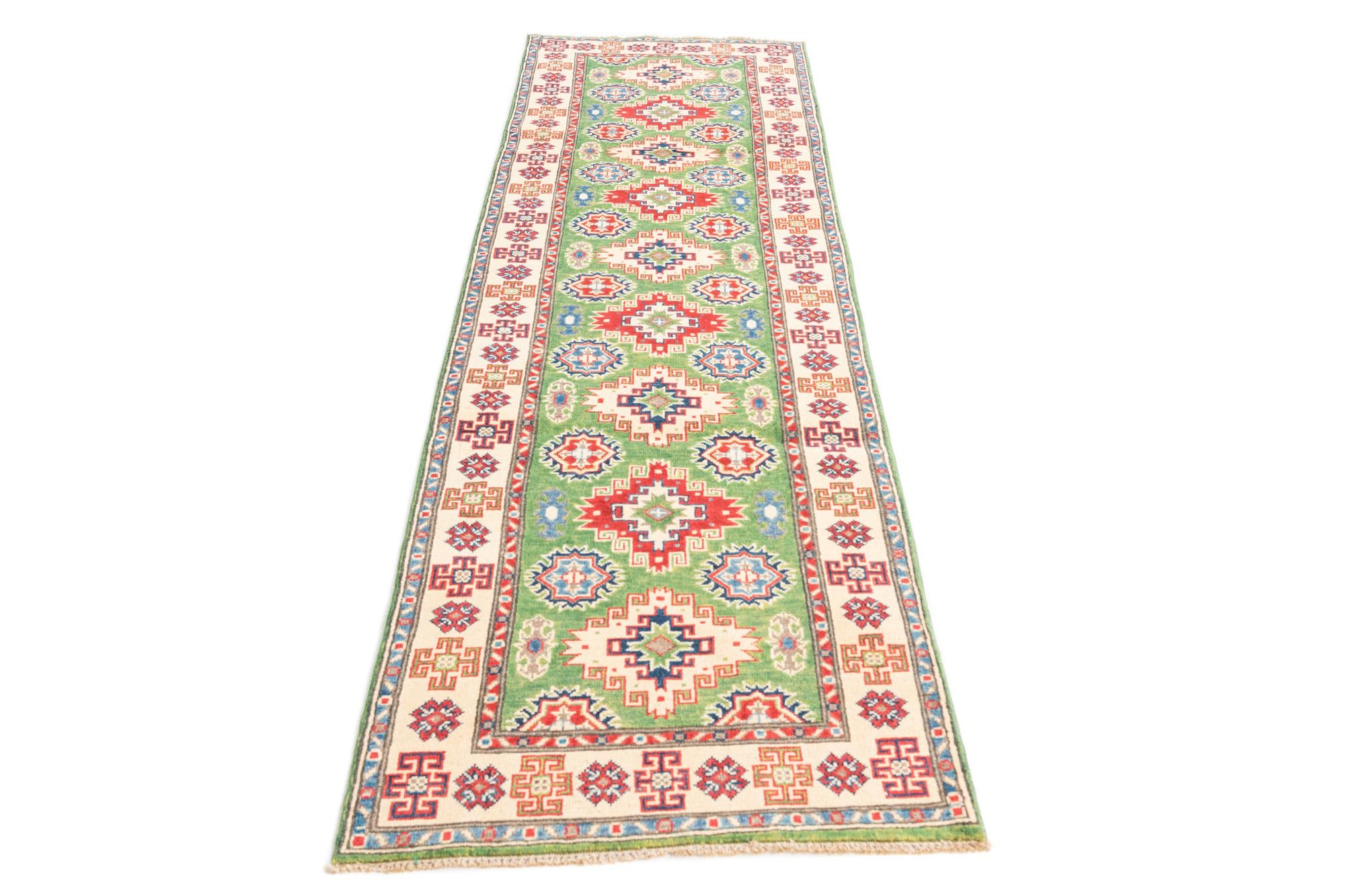 2' 9 x 9' 6 Hand Knotted Kazak Runner Rug