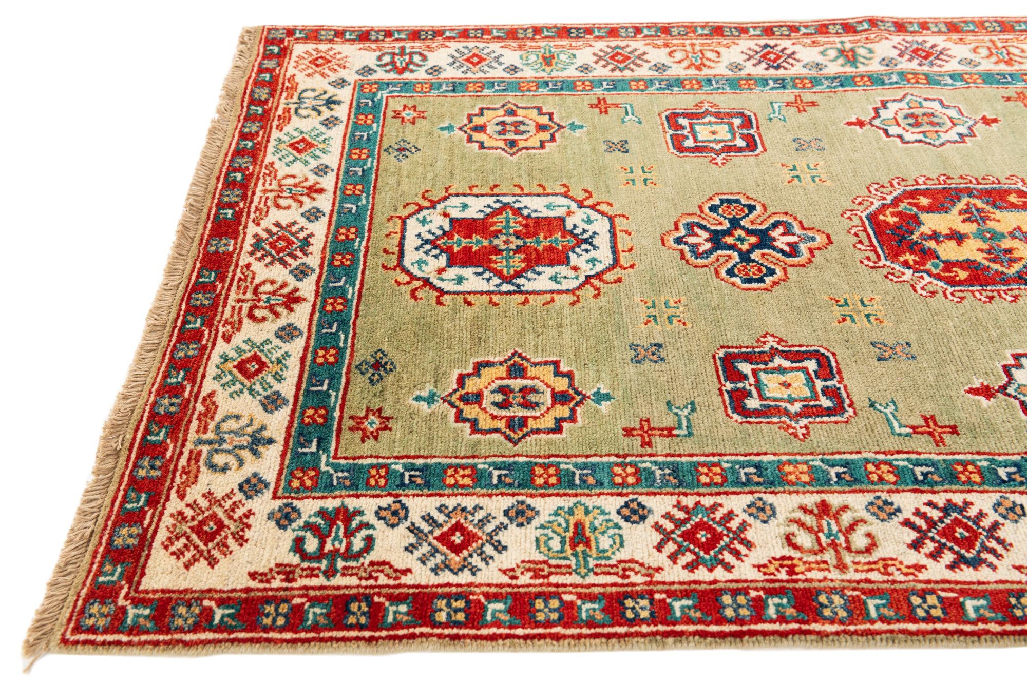 3' 1 x 15' 1 Hand Knotted Kazak Runner Rug