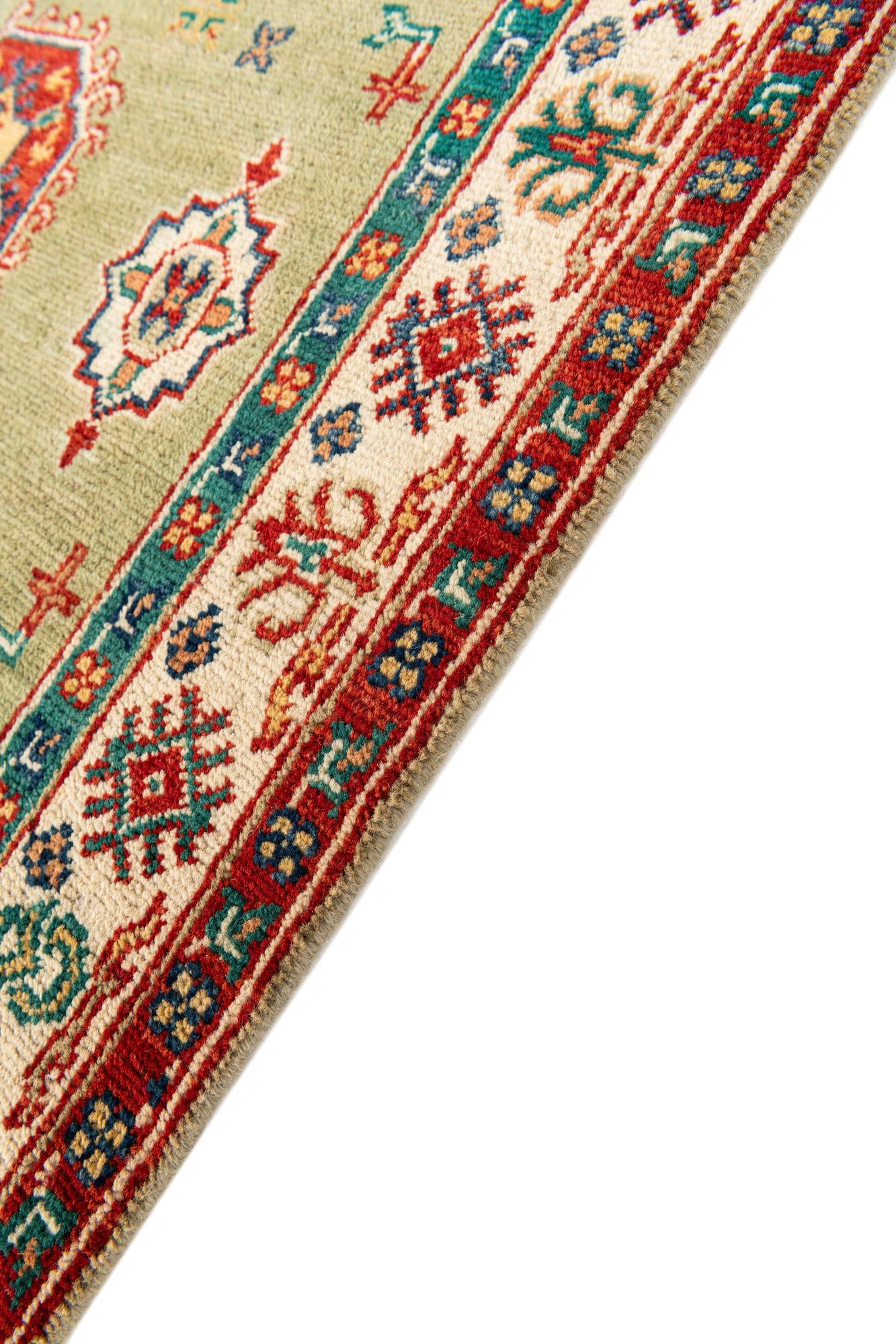 3' 1 x 15' 1 Hand Knotted Kazak Runner Rug