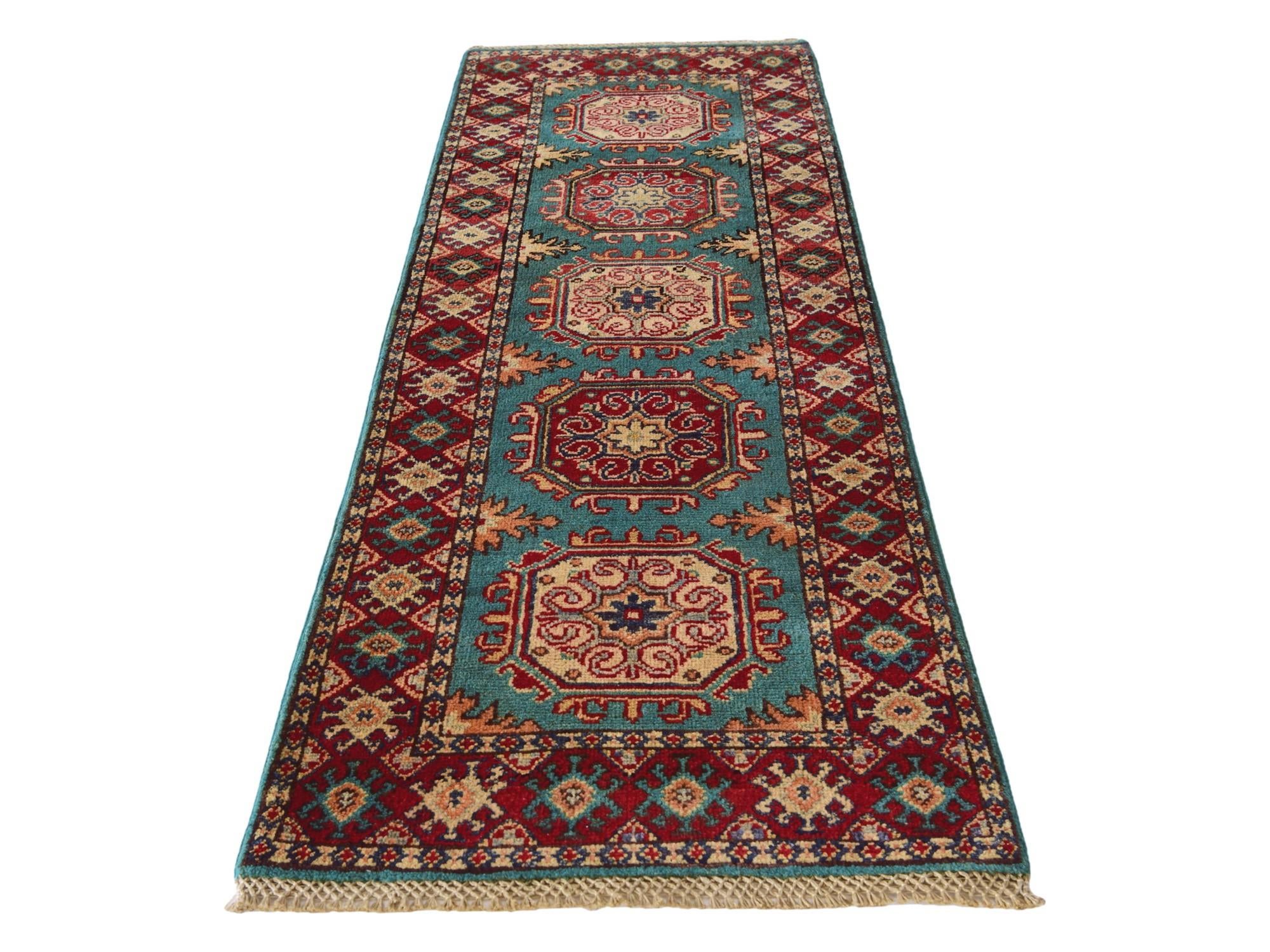 2' 1 x 6' Hand Knotted Kazak Runner Rug