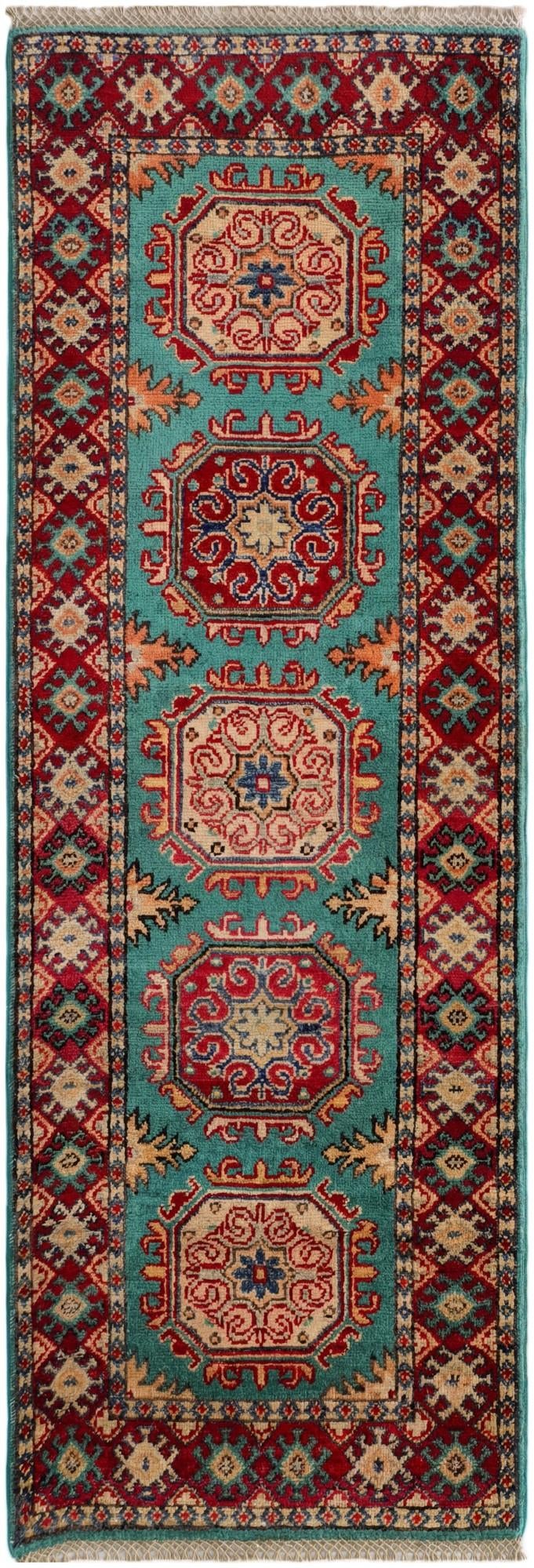 2' 1 x 6' Hand Knotted Kazak Runner Rug