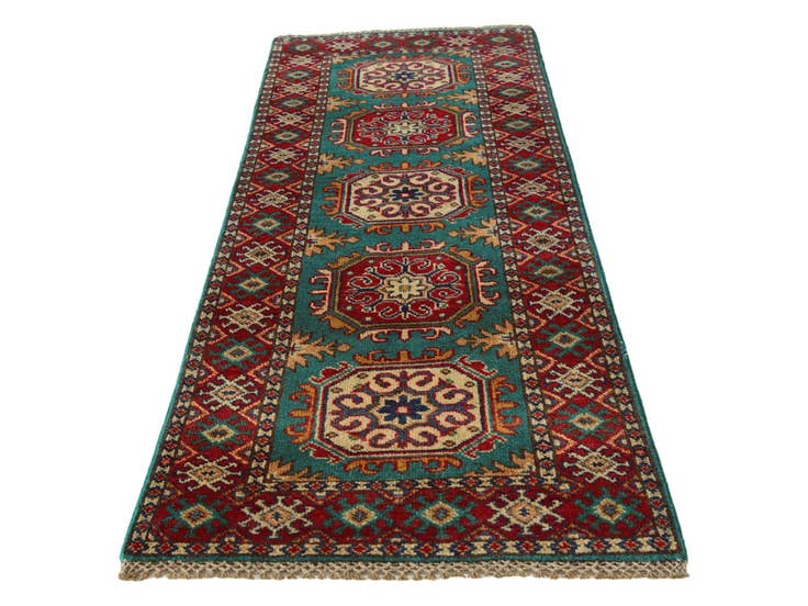 Detail image of 2' 2 x 5' 10 Hand Knotted Kazak Runner Rug