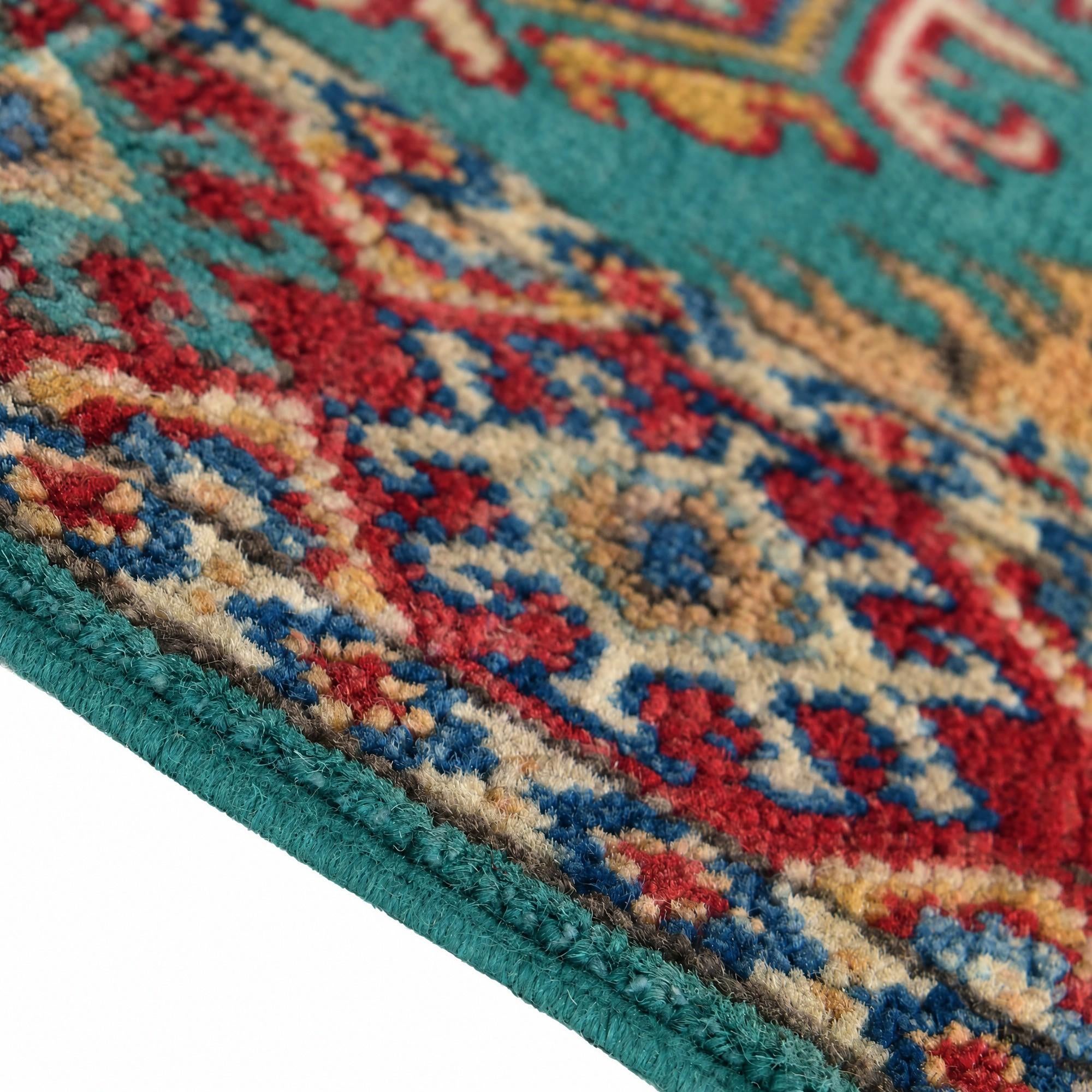 65cm x 180cm anudado a mano Kazak Alfombra Pasillera