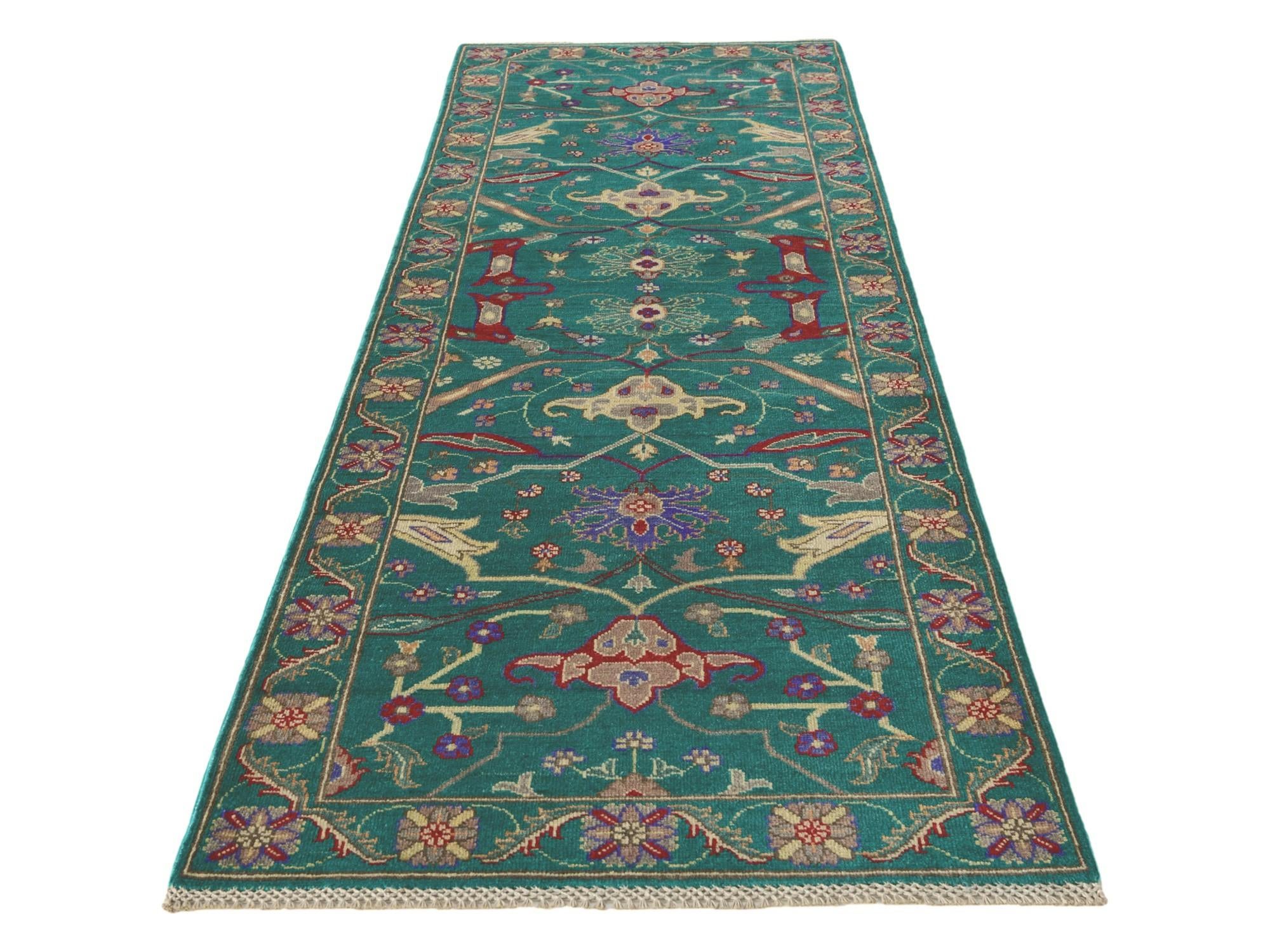2' 11 x 9' 8 Hand Knotted Kazak Runner Rug