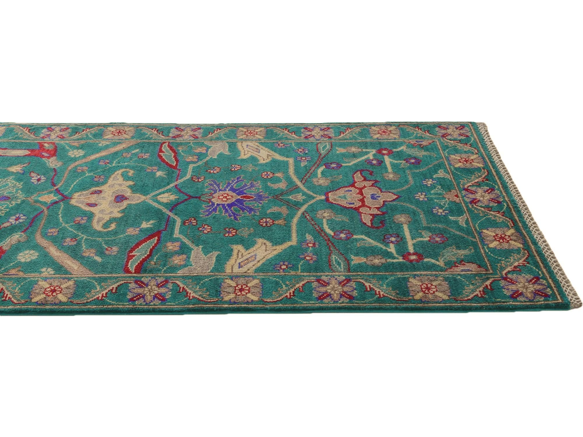 2' 11 x 9' 8 Hand Knotted Kazak Runner Rug