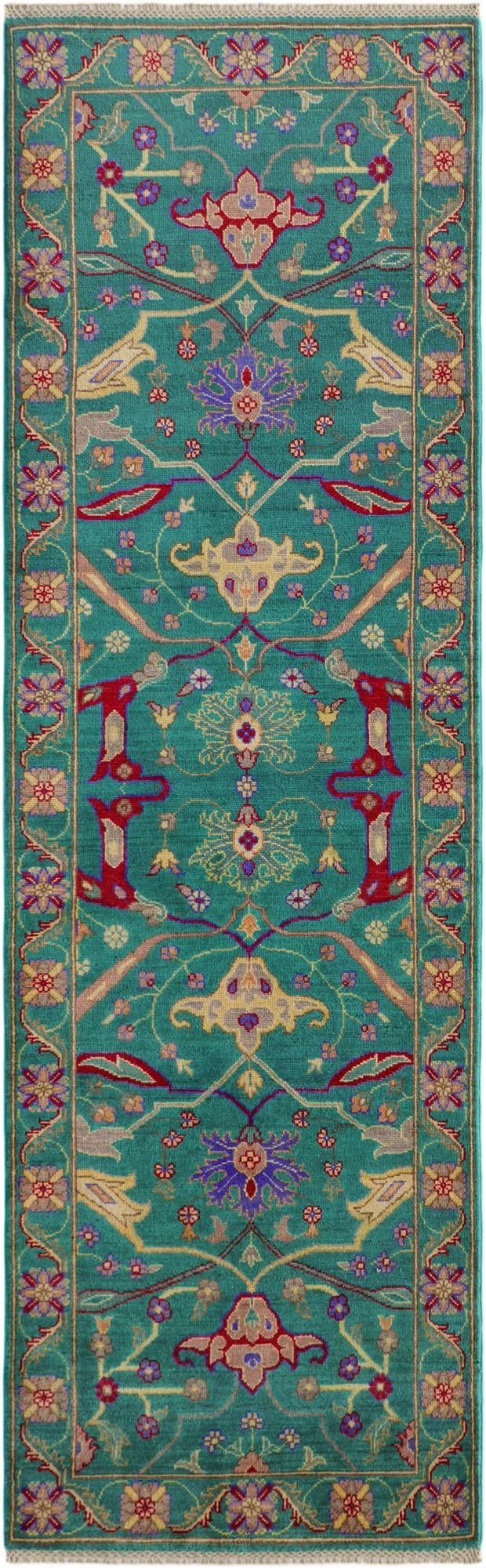 2' 11 x 9' 8 Hand Knotted Kazak Runner Rug