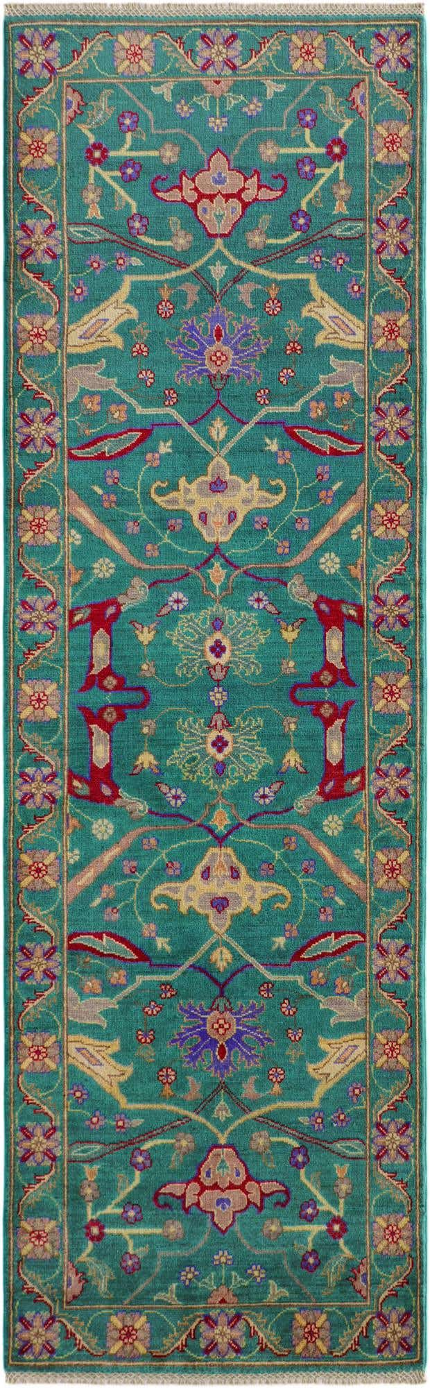 2' 11 x 9' 8 Hand Knotted Kazak Runner Rug