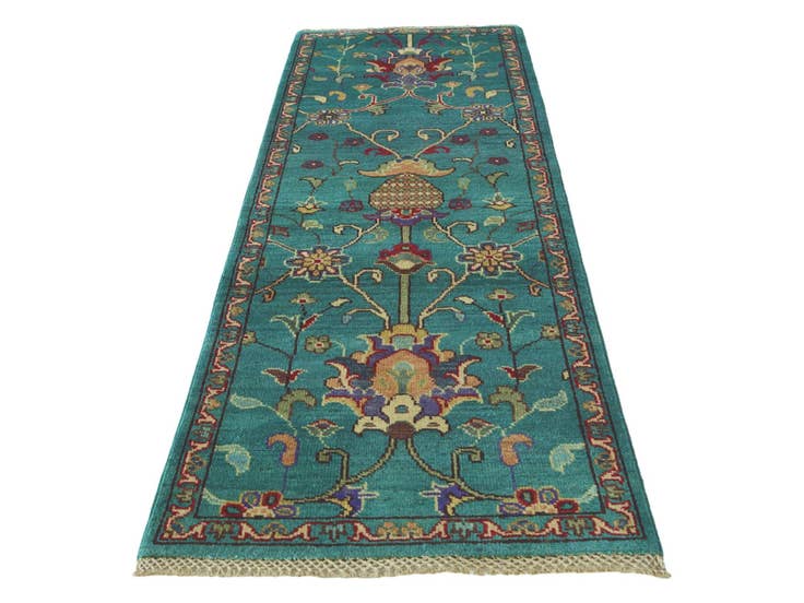 Detail image of 2' x 6' Hand Knotted Kazak Runner Rug