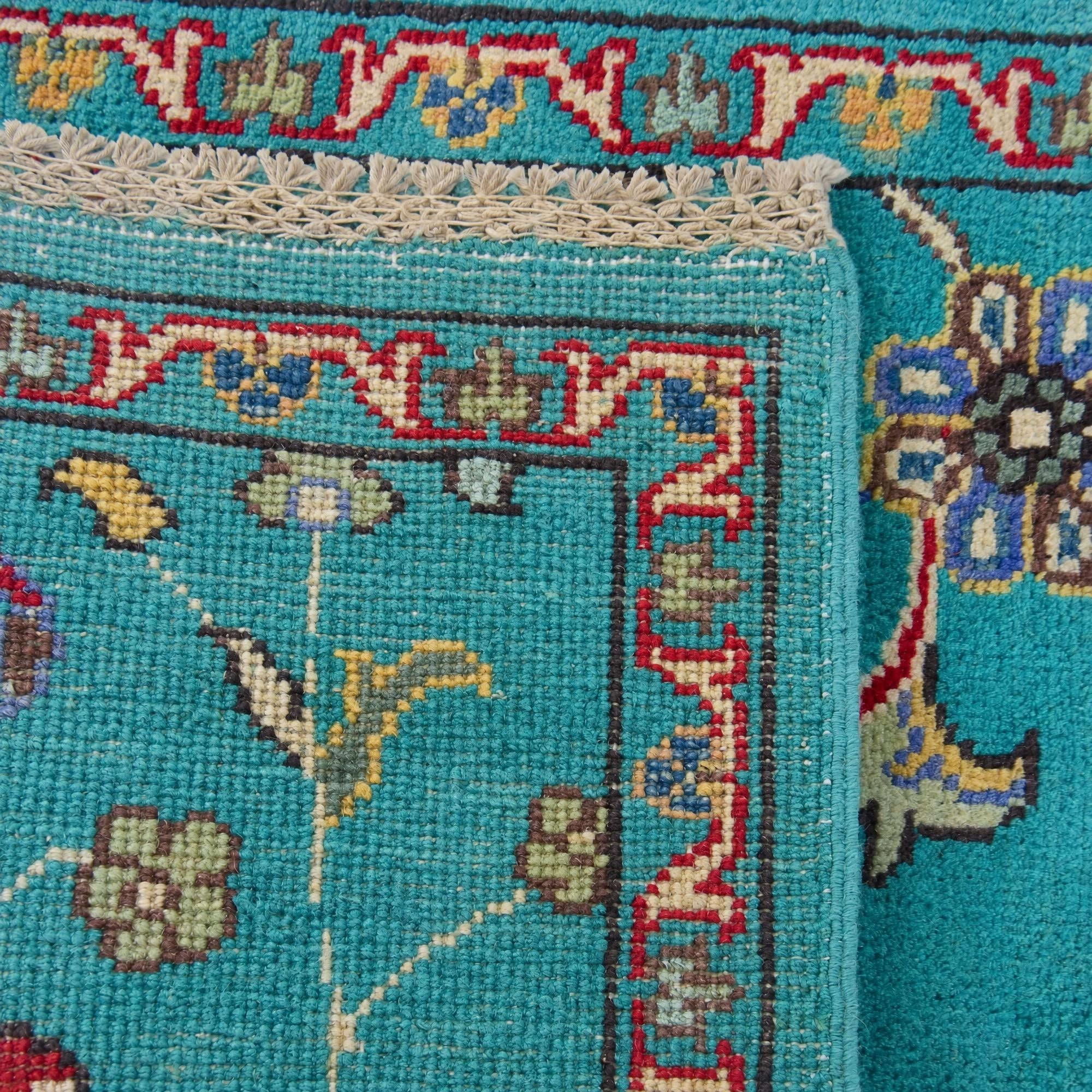 60cm x 185cm Hand Knotted Kazak Runner Rug