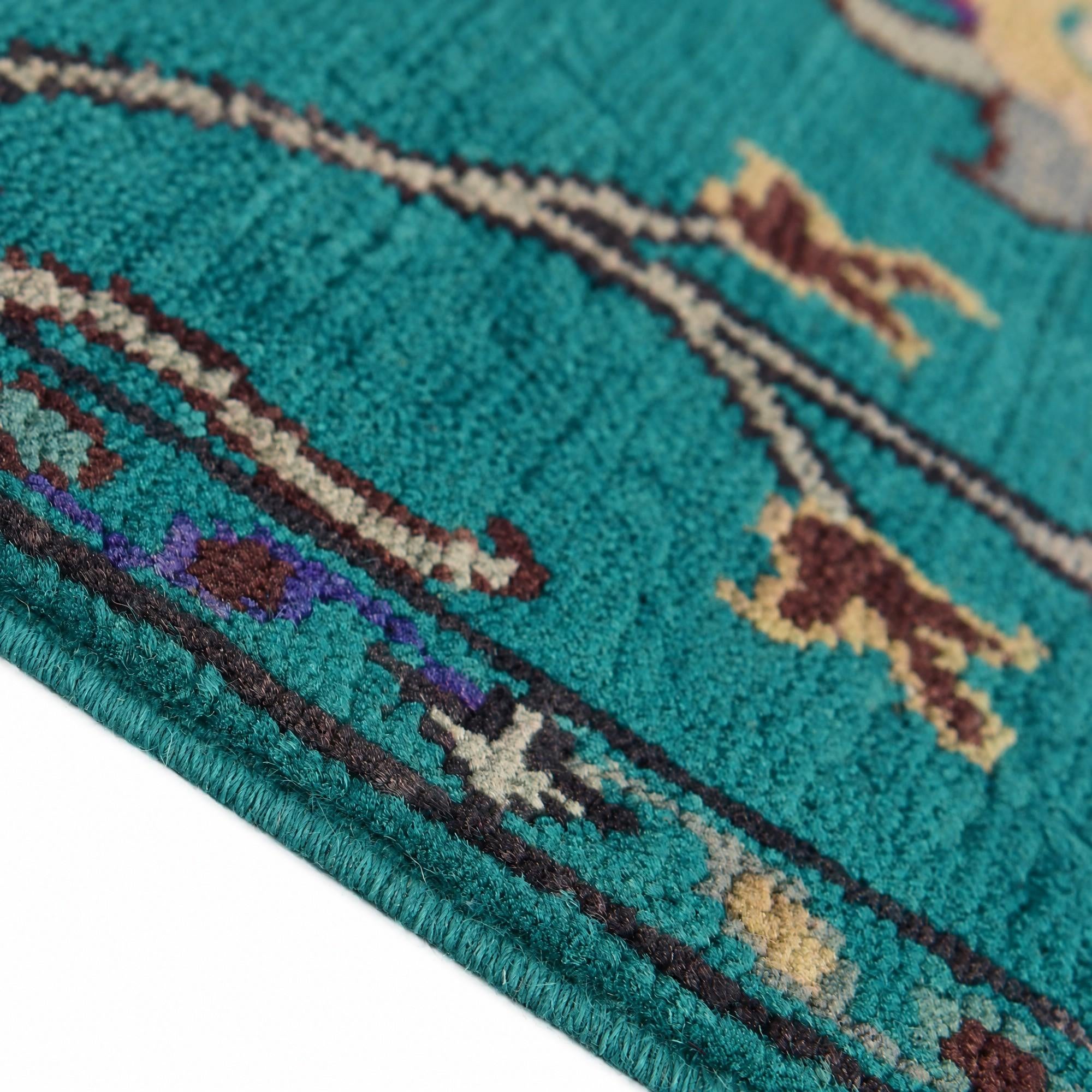 65cm x 185cm anudado a mano Kazak Alfombra Pasillera