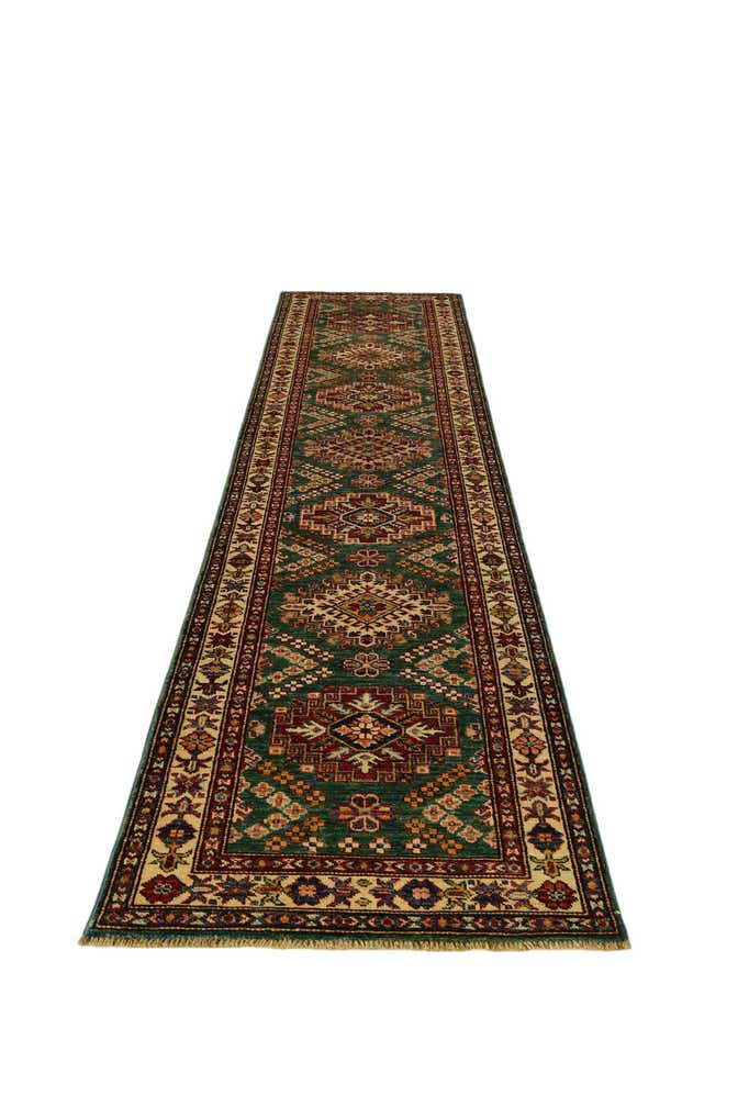 2' 5 x 10' 6 Hand Knotted Kazak Runner Rug