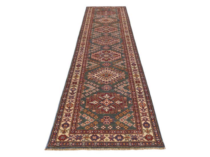 Detail image of 2' 5 x 10' 6 Hand Knotted Kazak Runner Rug