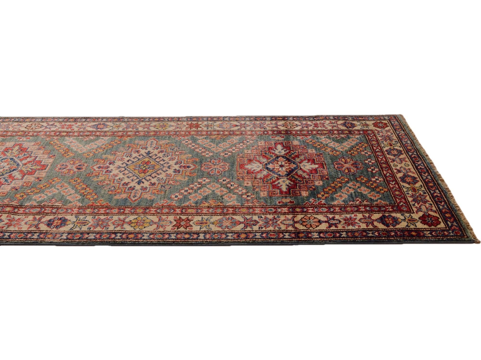 2' 5 x 10' 6 Hand Knotted Kazak Runner Rug