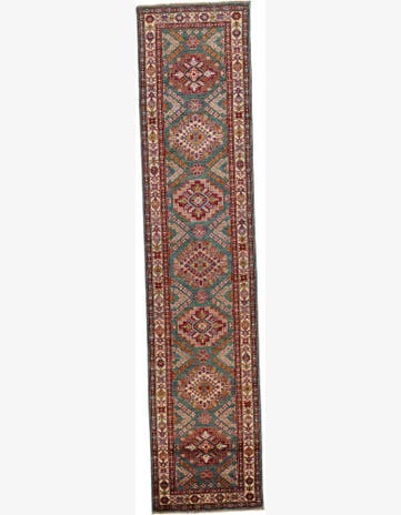 2' 5 x 10' 6 Hand Knotted Kazak Runner Rug