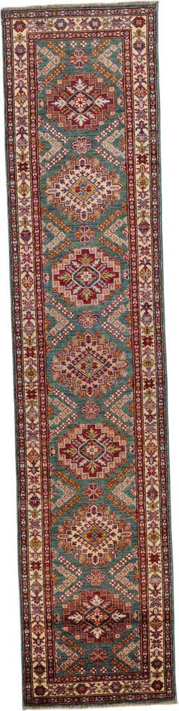 2' 5 x 10' 6 Hand Knotted Kazak Runner Rug