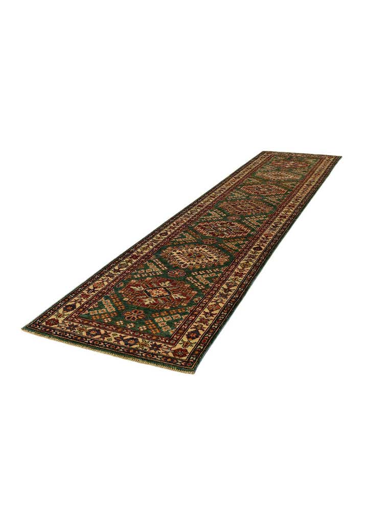 2' 4 x 10' 6 Hand Knotted Kazak Runner Rug