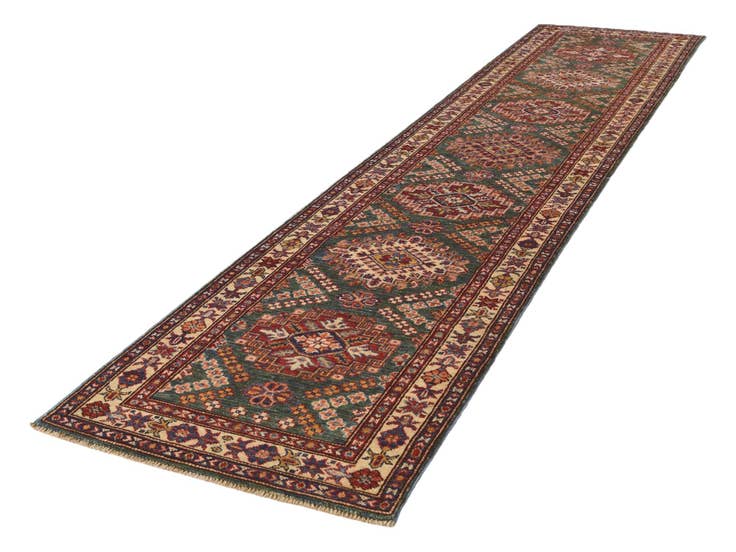 Detail image of 2' 4 x 10' 6 Hand Knotted Kazak Runner Rug
