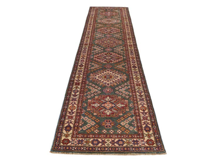 Detail image of 2' 4 x 10' 6 Hand Knotted Kazak Runner Rug
