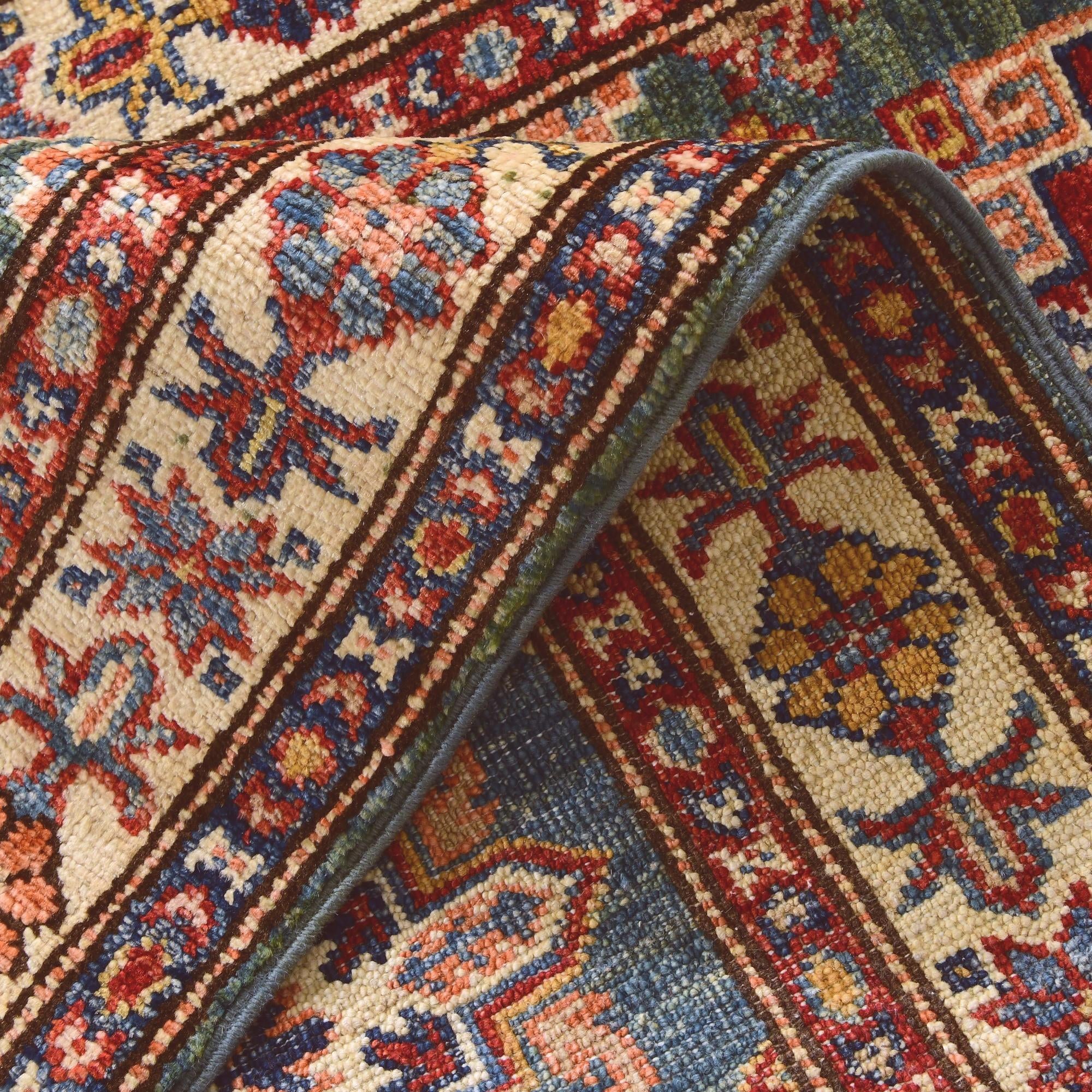 2' 4 x 10' 6 Hand Knotted Kazak Runner Rug
