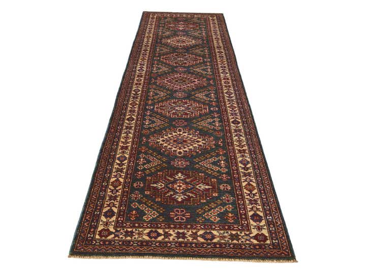 2' 7 x 10' Hand Knotted Kazak Runner Rug