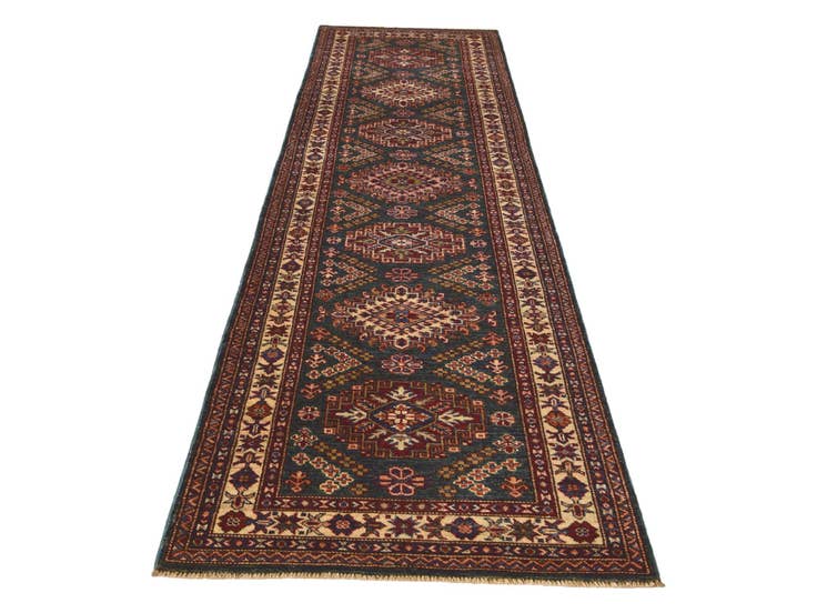 Detail image of 2' 7 x 10' Hand Knotted Kazak Runner Rug