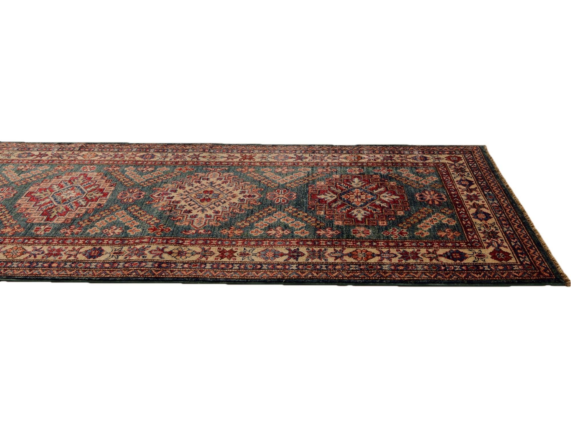 2' 7 x 10' Hand Knotted Kazak Runner Rug
