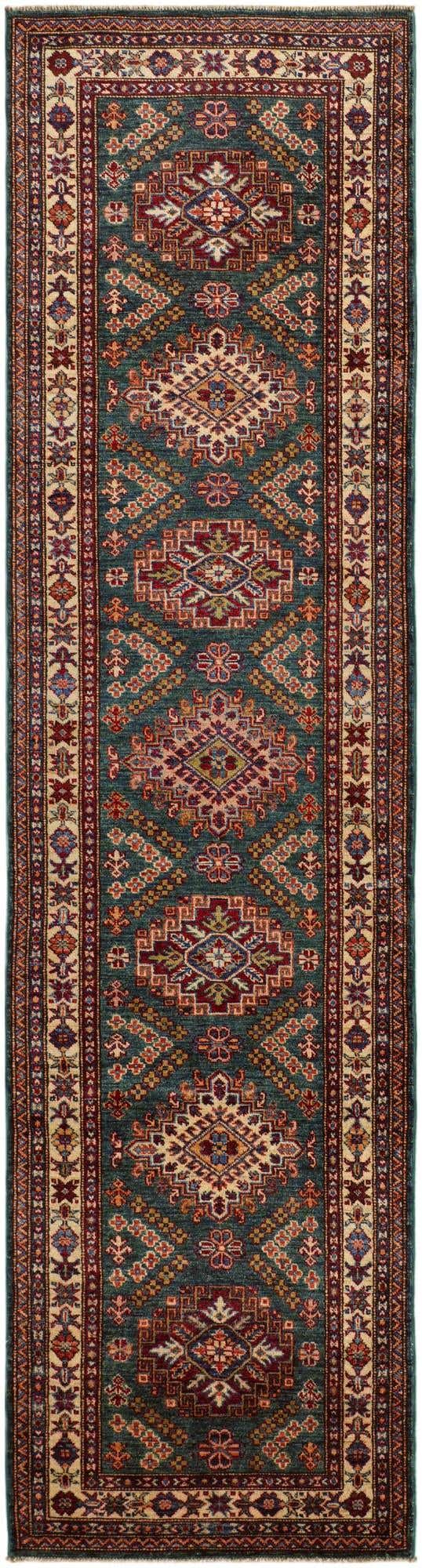 2' 7 x 10' Hand Knotted Kazak Runner Rug