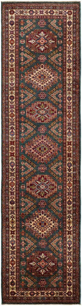 2' 7 x 10' Hand Knotted Kazak Runner Rug