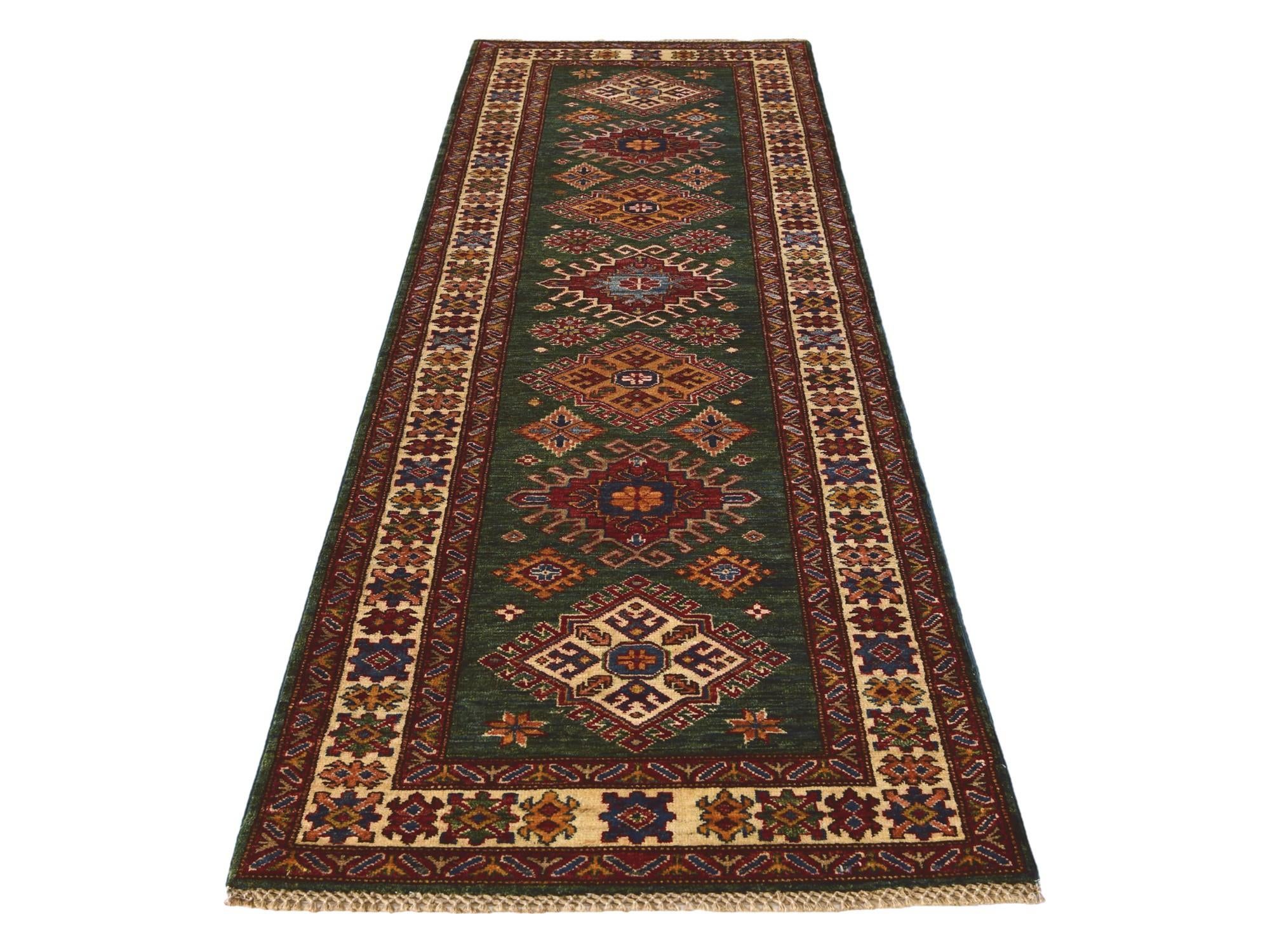 2' 8 x 8' 4 Hand Knotted Kazak Runner Rug