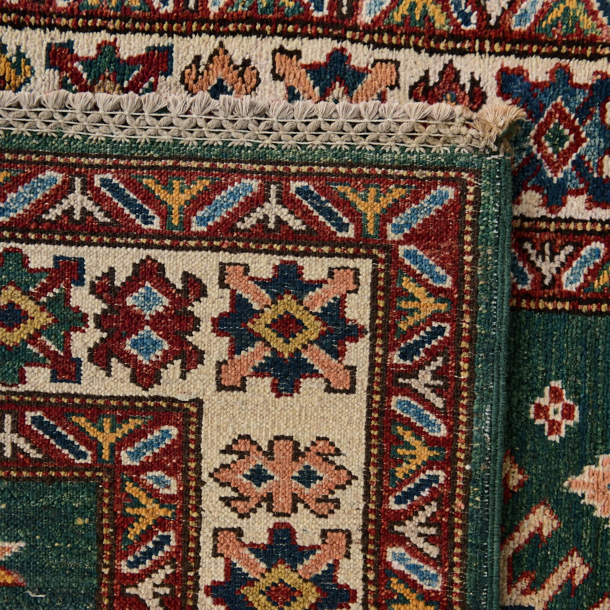 80cm x 255cm Hand Knotted Kazak Runner Rug