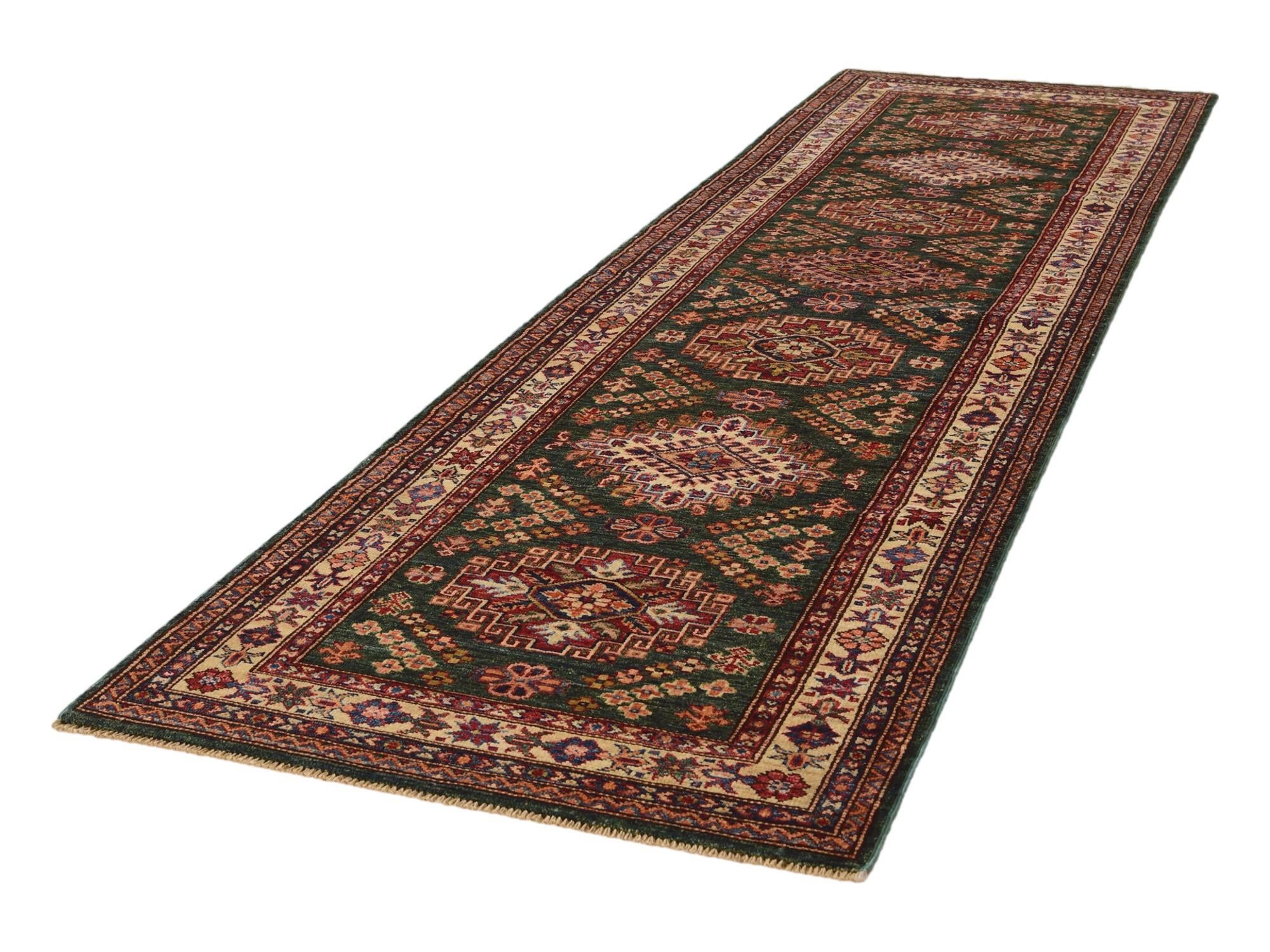 2' 8 x 9' 2 Hand Knotted Kazak Runner Rug