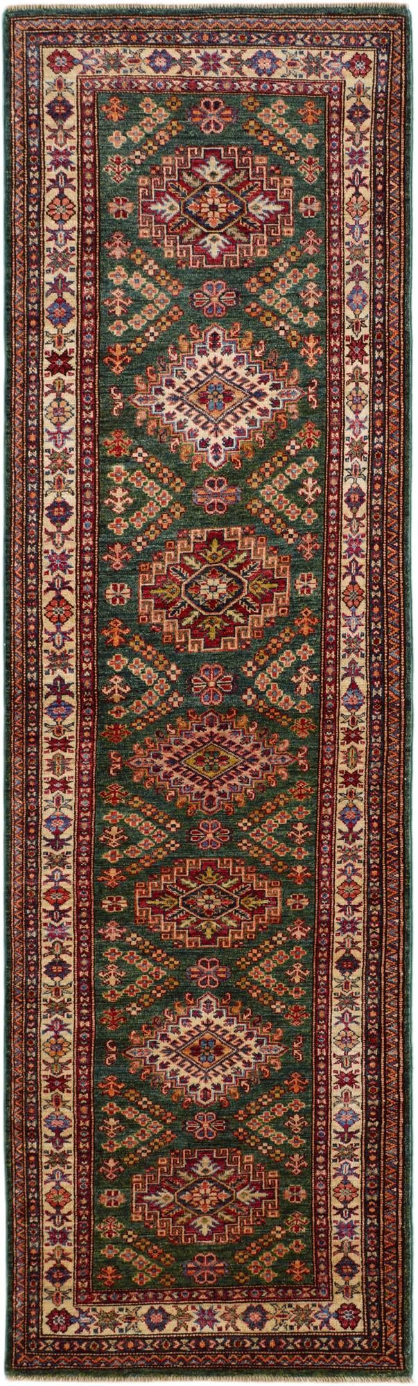 2' 8 x 9' 2 Hand Knotted Kazak Runner Rug