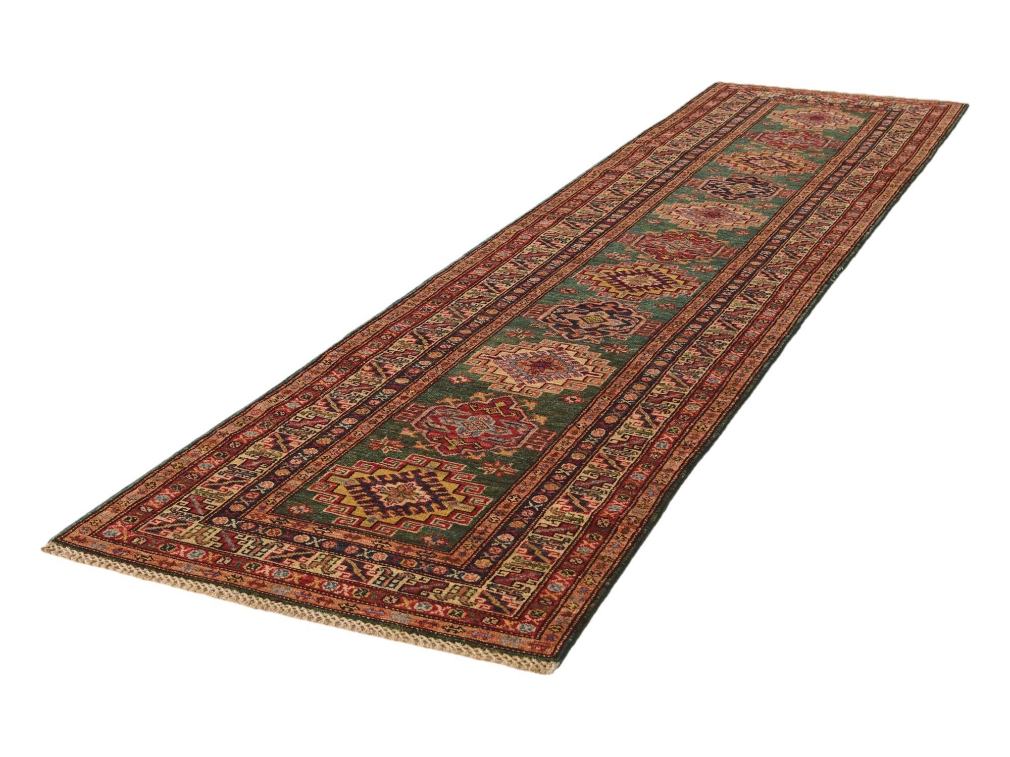 2' 6 x 10' 3 Hand Knotted Kazak Runner Rug