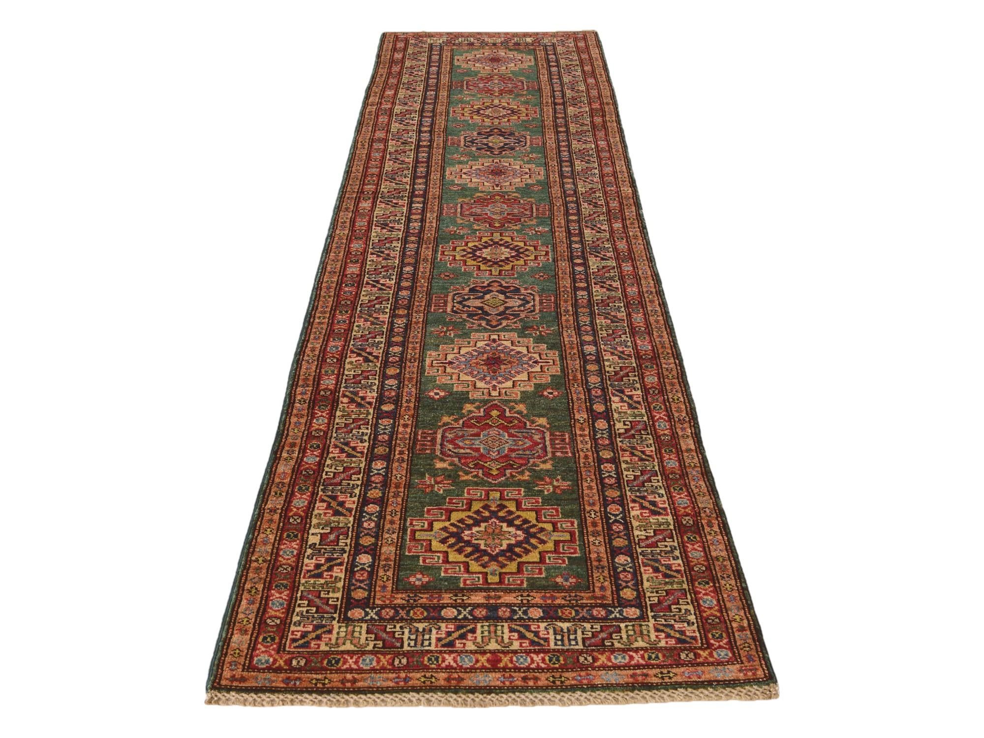 2' 6 x 10' 3 Hand Knotted Kazak Runner Rug