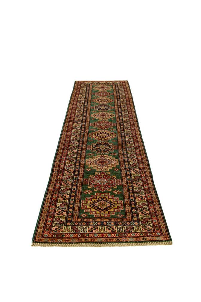2' 6 x 10' 3 Hand Knotted Kazak Runner Rug