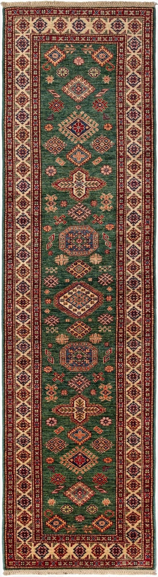2' 6 x 9' 9 Kazak Wool Runner Rug