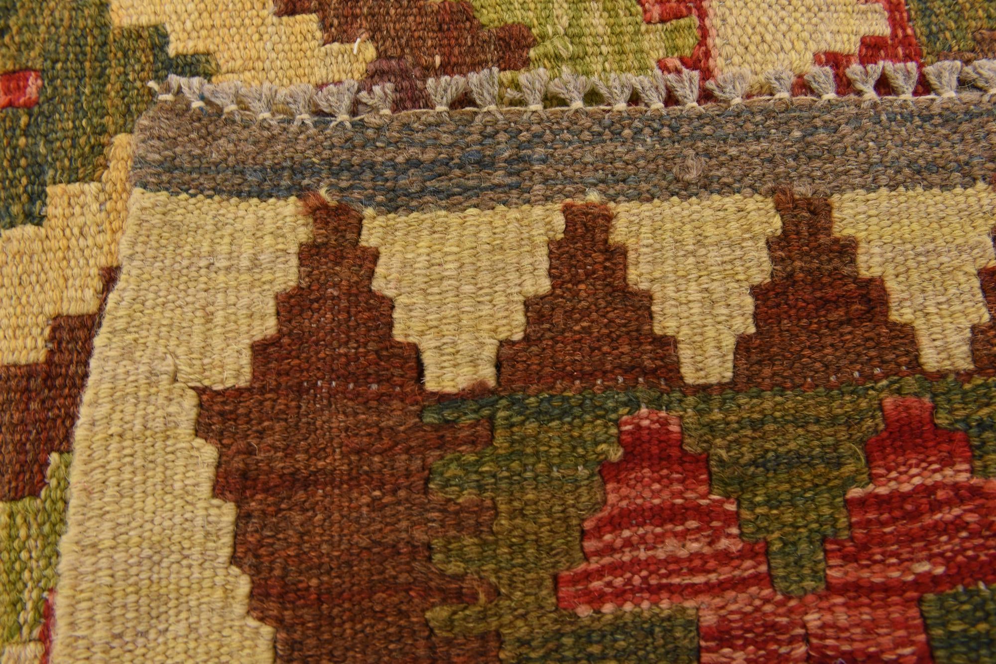 100cm x 190cm Hand Woven Kilim Maymana Wool Runner Rug
