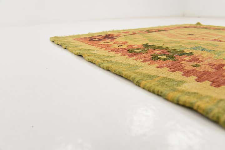 2' 9 x 9' 7 Hand Woven Kilim Maymana Wool Runner Rug