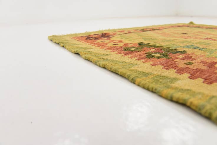 Detail image of 2' 9 x 9' 7 Hand Woven Kilim Maymana Wool Runner Rug