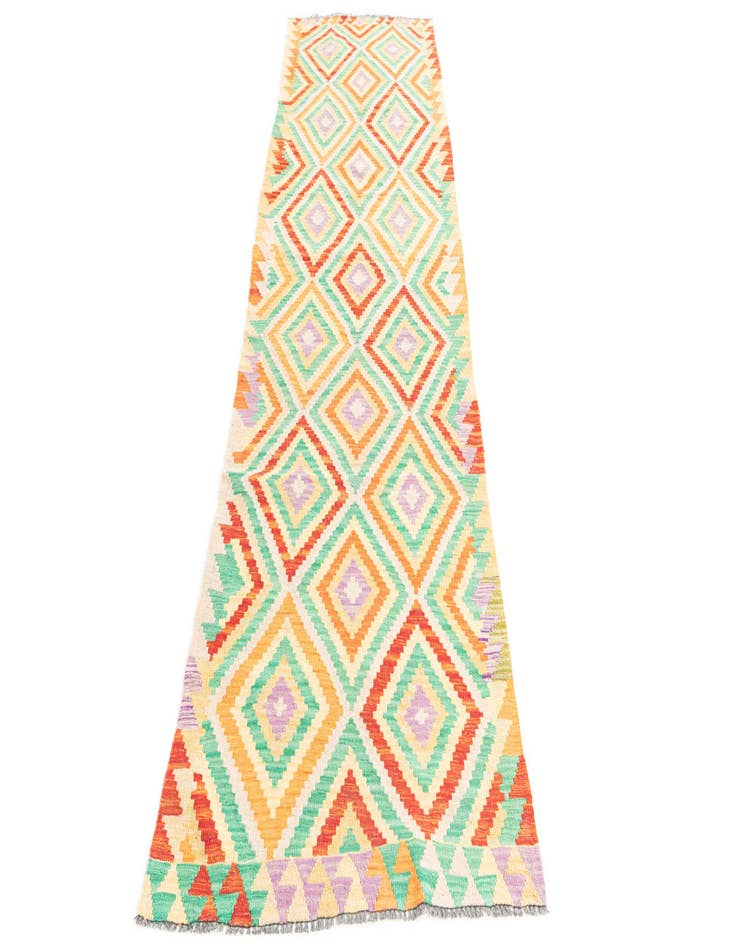 Detail image of 2' 9 x 10' 3  Hand Woven Kilim Maymana Wool Runner Rug