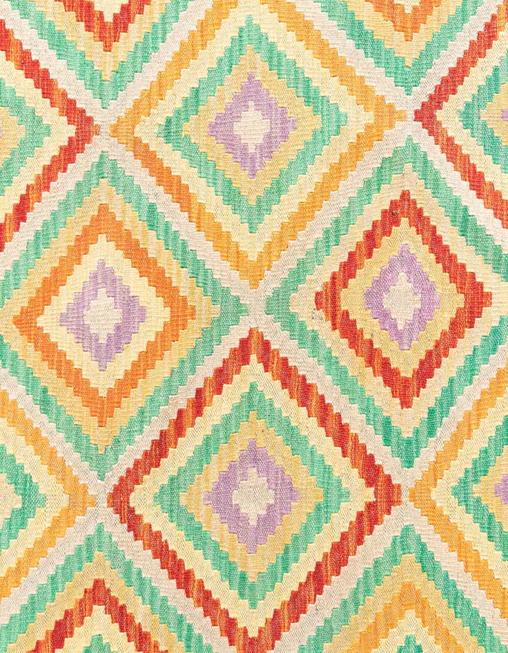 Detail image of 2' 9 x 10' 3  Hand Woven Kilim Maymana Wool Runner Rug