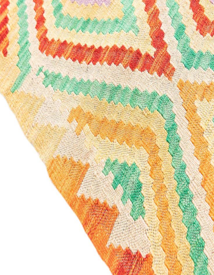 Detail image of 2' 9 x 10' 3  Hand Woven Kilim Maymana Wool Runner Rug