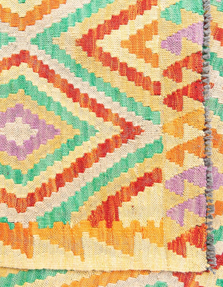 Detail image of 2' 9 x 10' 3  Hand Woven Kilim Maymana Wool Runner Rug