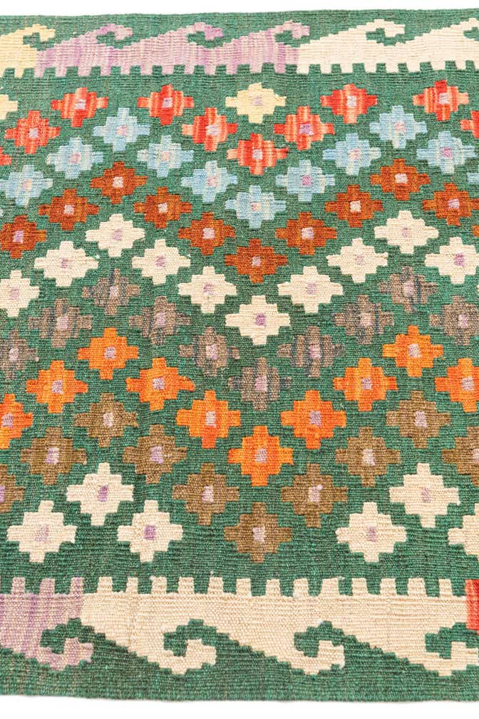 80cm x 295cm Hand Woven Kilim Maymana Wool Runner Rug