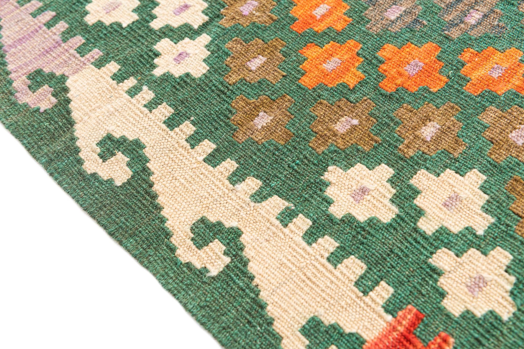 80cm x 295cm Tejido a mano Kilim Maymana Alfombra Lana Pasillera