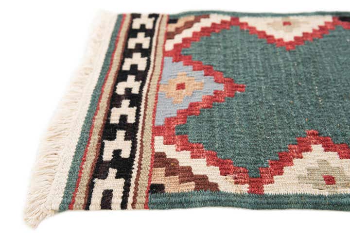 1' 1 x 3' 6 Hand Woven Kilim Modern Wool Runner Rug